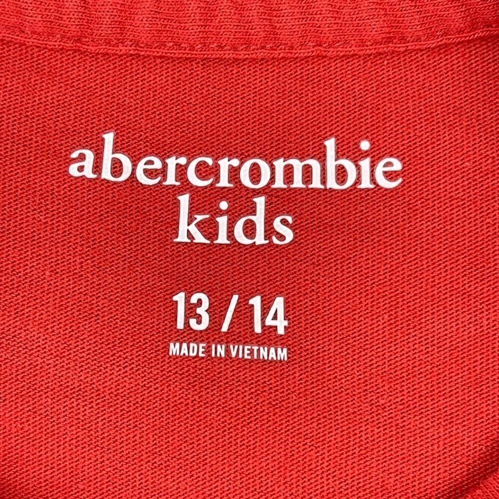 Abercrombie Kids T-Shirt Long Sleeve Crew Neck Orange Blue White Stripes - Picture 4 of 8
